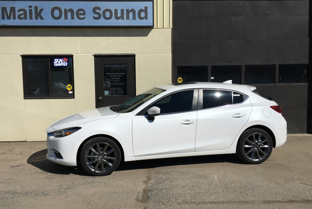 2018 Mazda3 Hatch with professional window tint in North Bay